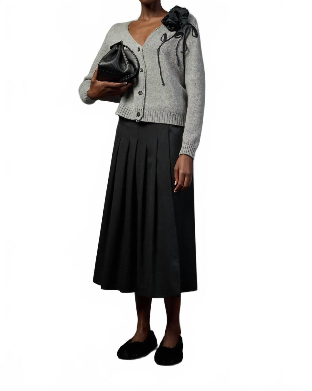 NEW LIVIANA CONTI cressida midi skirt in black